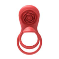 Adam & Eve VIBRATING ROSE GIRTH ENHANCER - Red USB Rechargeable Vibrating Cock & Ball Rings