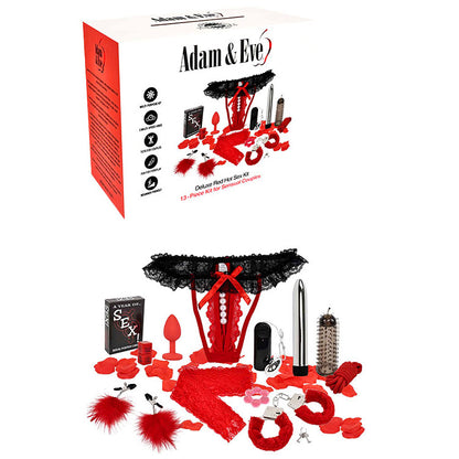 Adam & Eve DELUXE RED HOT SEX KIT - Couples Kit - 13 Piece Set
