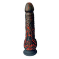 Adam & Eve THE BEDROCKER - Black/Red 22.6 cm USB Rechargeable Thrusting Dildo with Wireless Remote