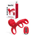 Adam & Eve VIBRATING ROSE COUPLES CAGE - Red USB Rechargeable Vibrating Penis Cage with Wireless Remote