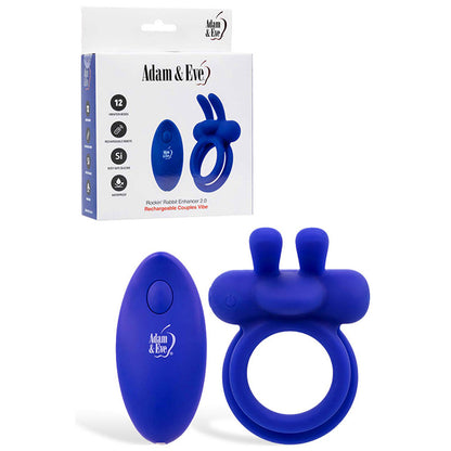 Adam & Eve ROCKIN RABBIT 2.0 - Blue Vibrating Cock Ring