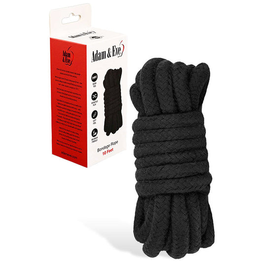 Adam & Eve BONDAGE ROPE - 3 metre - Black Bondage Rope - 3 metre