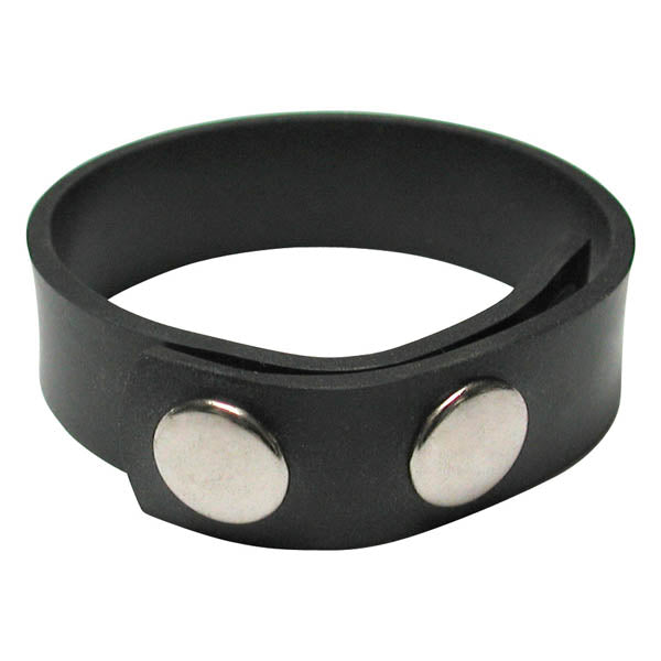 KinkLab 3 Snap Cock Ring - Black Rubber Adjustable Cock Ring - Image 1