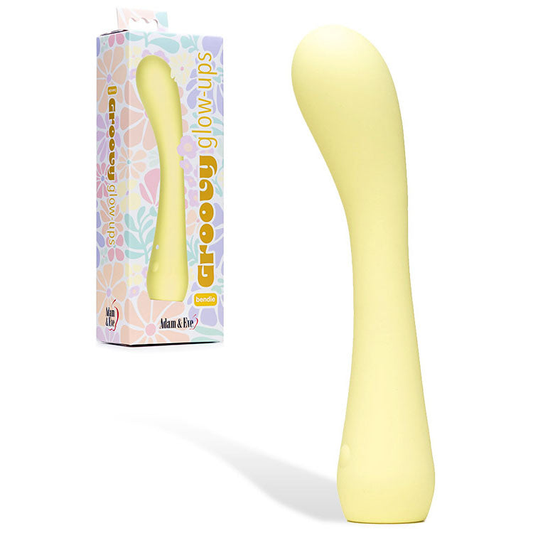 Adam & Eve GROOVY GLOW-UPS Bendie - Yellow 18.4 cm G-Spot Vibrator
