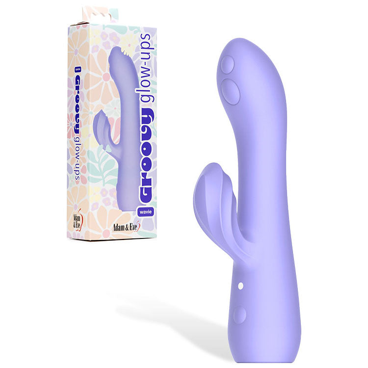 Adam & Eve GROOVY GLOW-UPS Wavie - Purple 16.5 cm Rabbit Vibrator