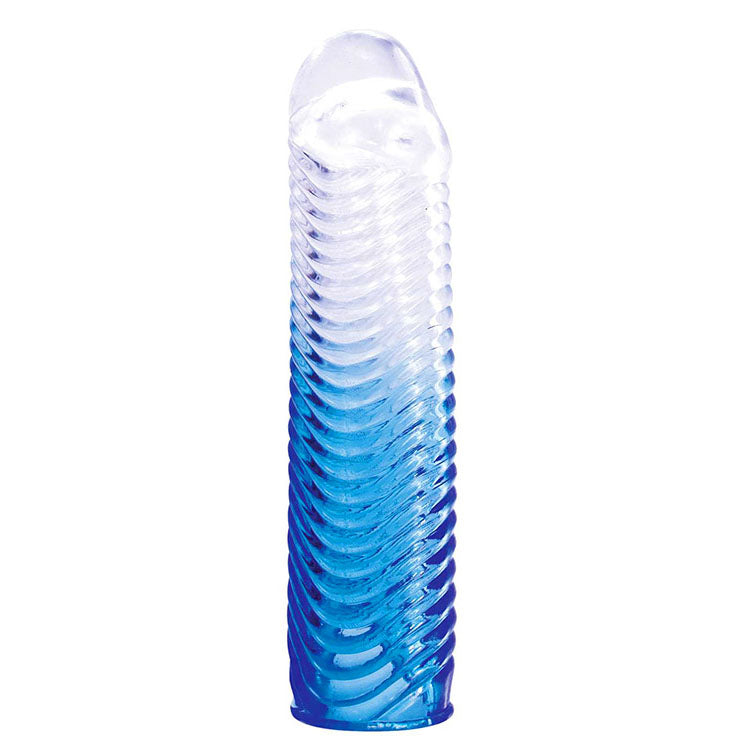 Adam & Eve SAPPHIRE Sleeve Set - Blue Clear Penis Sleeve Set of 4