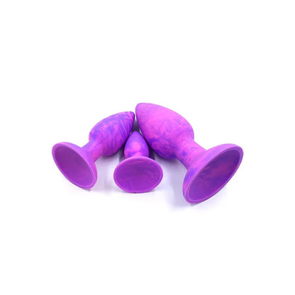 Adam & Eve COLOUR SWIRL Anal Plug Set - Purple/Pink Butt Plugs