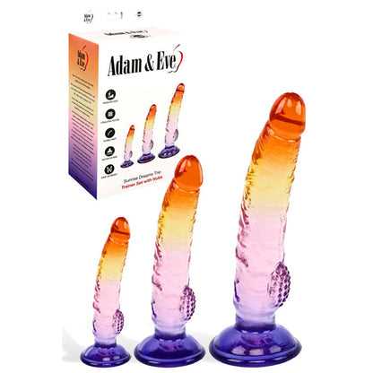 Adam & Eve SUNSET DREAMS TRIO - Multicoloured Dildos - Set of 3 Sizes