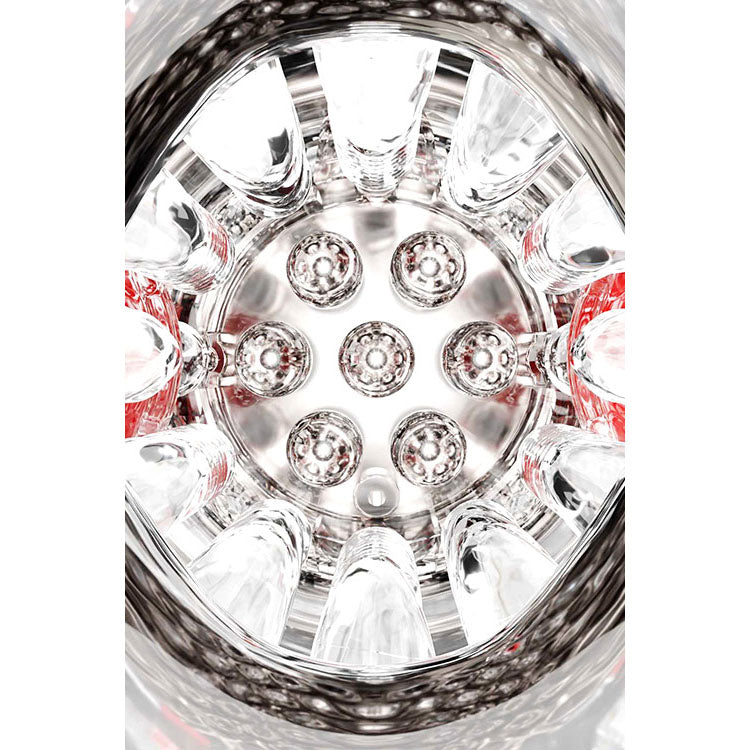 Adam & Eve PLEASURE PRO 3000 - Clear/Red Thrusting & Rotating Auto