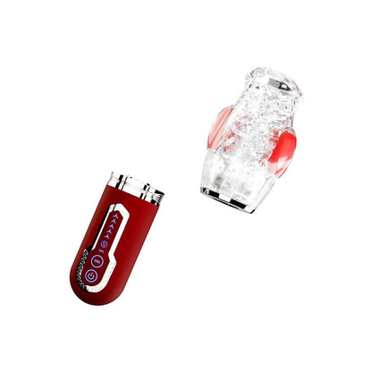Adam & Eve PLEASURE PRO 3000 - Clear/Red Thrusting & Rotating Auto