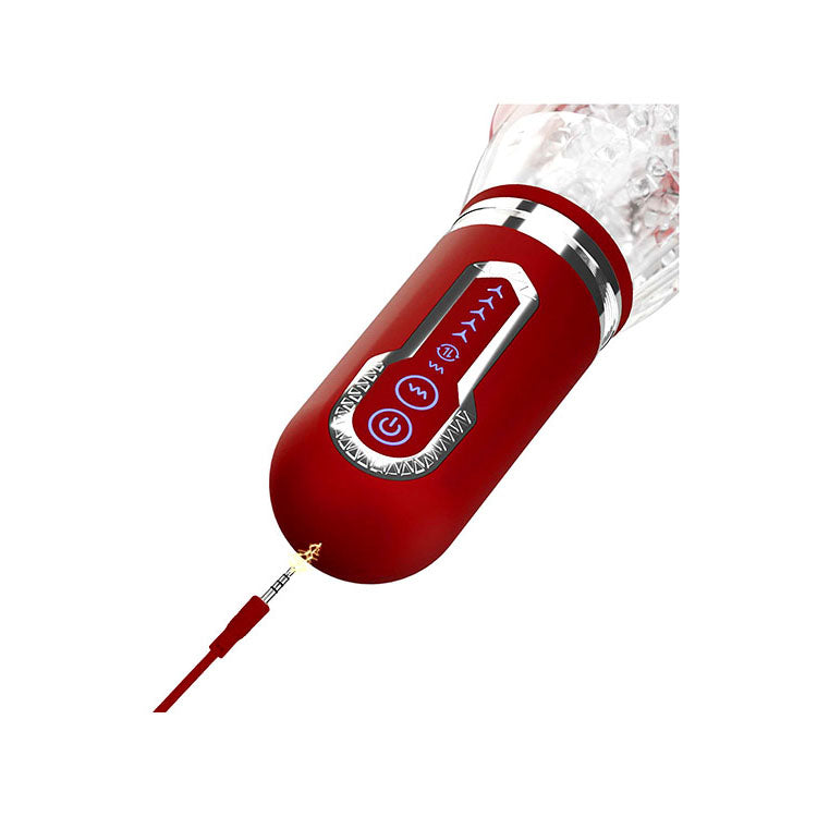 Adam & Eve PLEASURE PRO 3000 - Clear/Red Thrusting & Rotating Auto