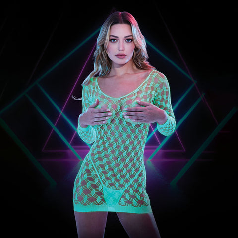 LAPDANCE Glow In The Dark Mini Dress - 1Size - Glow in the Dark - One Size - Image 1