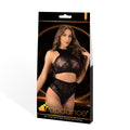 LAPDANCE 2pc Crop Top & High Waisted Hot Pant - Black - One Size