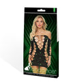 LAPDANCE Glimmer Off-The-Shoulder Mini Dress - OS - Black with Glow in Dark Pattern - One Size