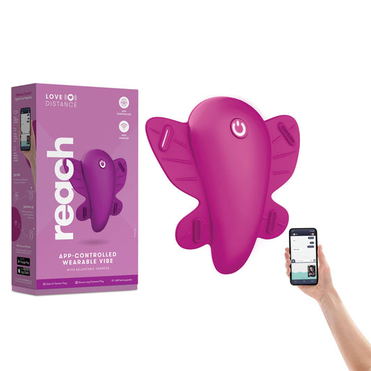 Love Distance REACH - Rose Rechargeable Strap-On Stimulator