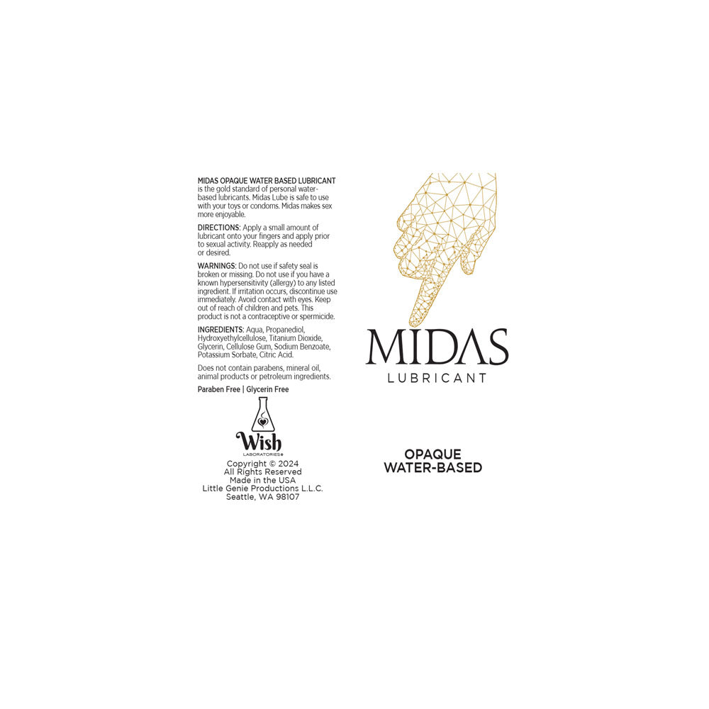 Midas Opaque Water Based Lubricant - 118 ml - Water Based Cum Lube