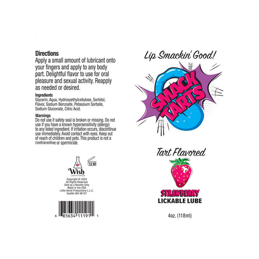 Smack Tarts - Sour Strawberry Flavoured Lubricant - 120 ml Tube