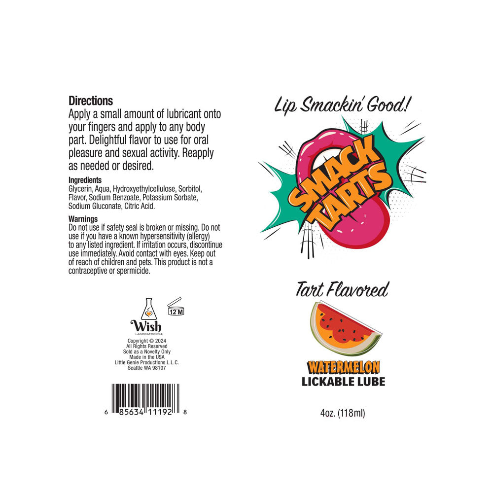 Smack Tarts - Sour Watermelon Flavoured Lubricant - 120 ml Tube