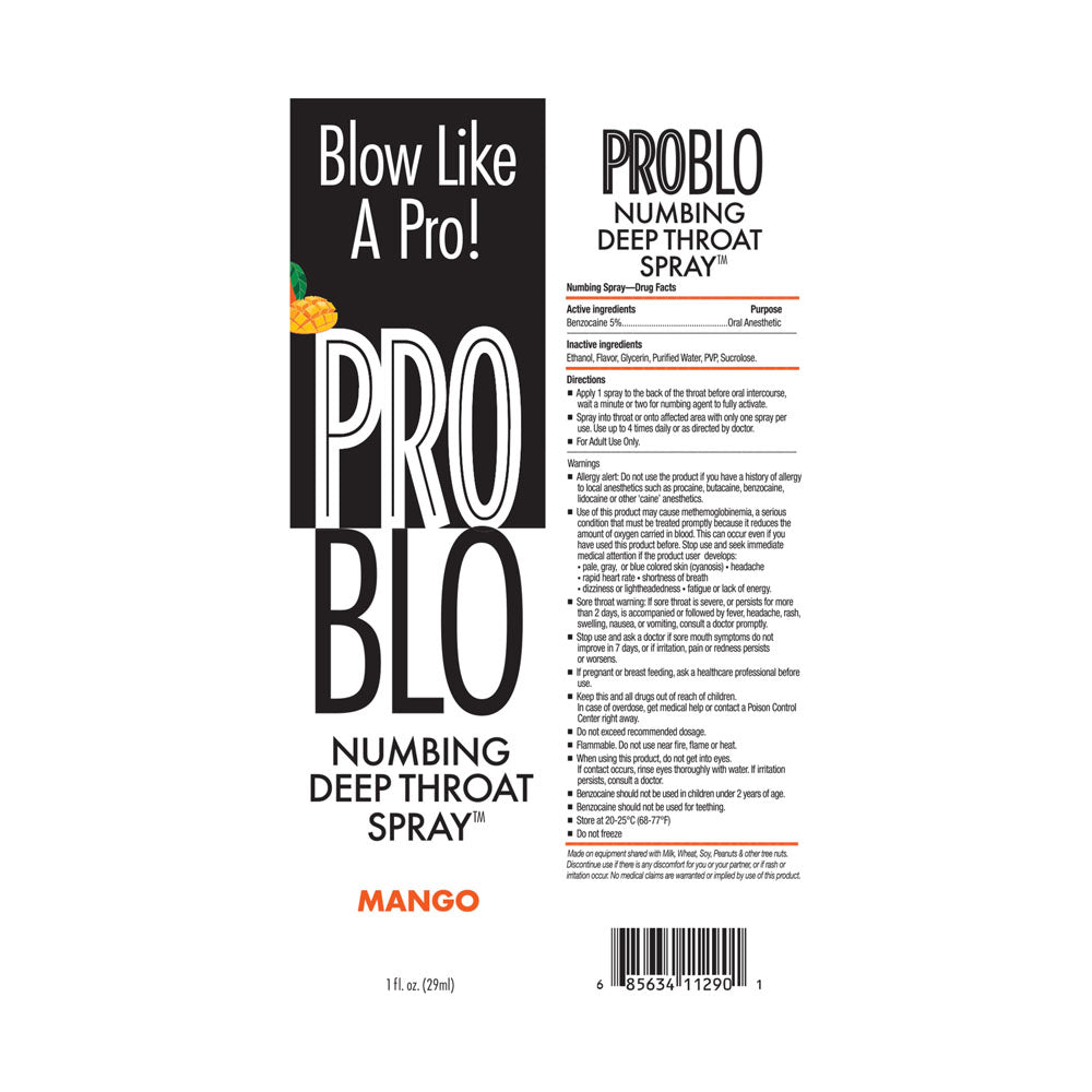 ProBlo Deep Throat Spray - Mango Flavoured Deep Throat Spray - 30 ml