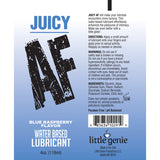 Juicy AF - Blue Raspberry - Blue Raspberry Flavoured Water Based Lubricant - 120 ml Tube - Image 2
