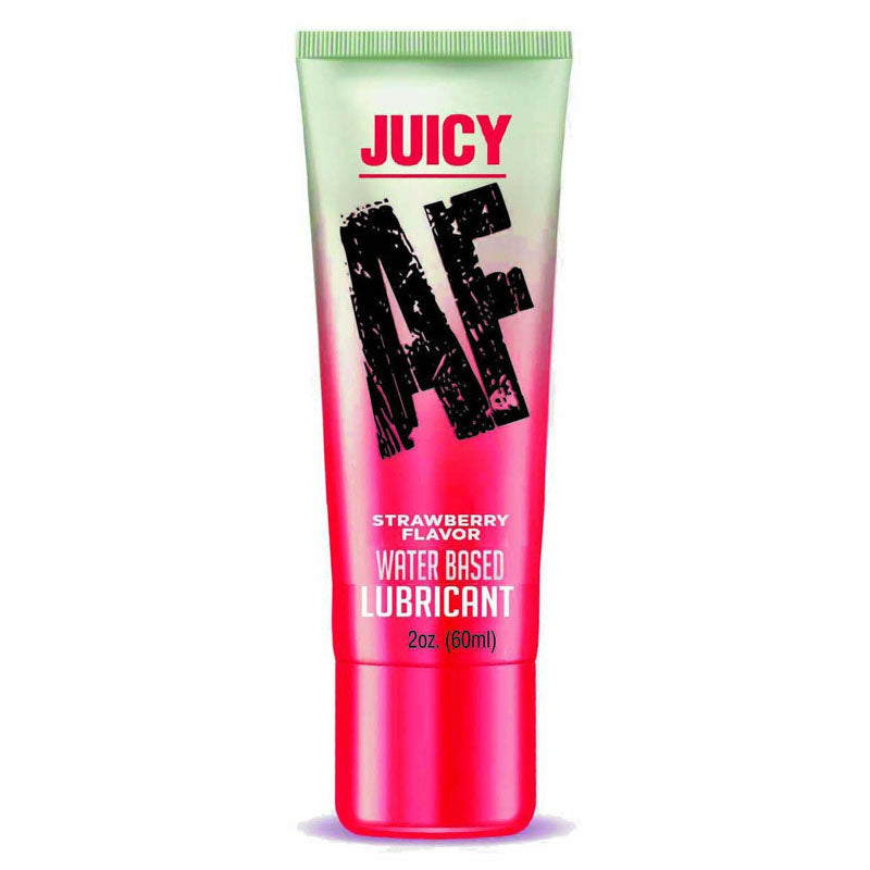 Juicy AF - Strawberry - Strawberry Flavoured Water Based Lubricant - 60 ml Tube - Image 1