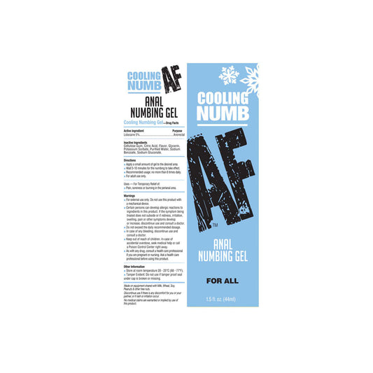 Numb AF - Cooling Anal Numbing Cream - 44 ml Tube