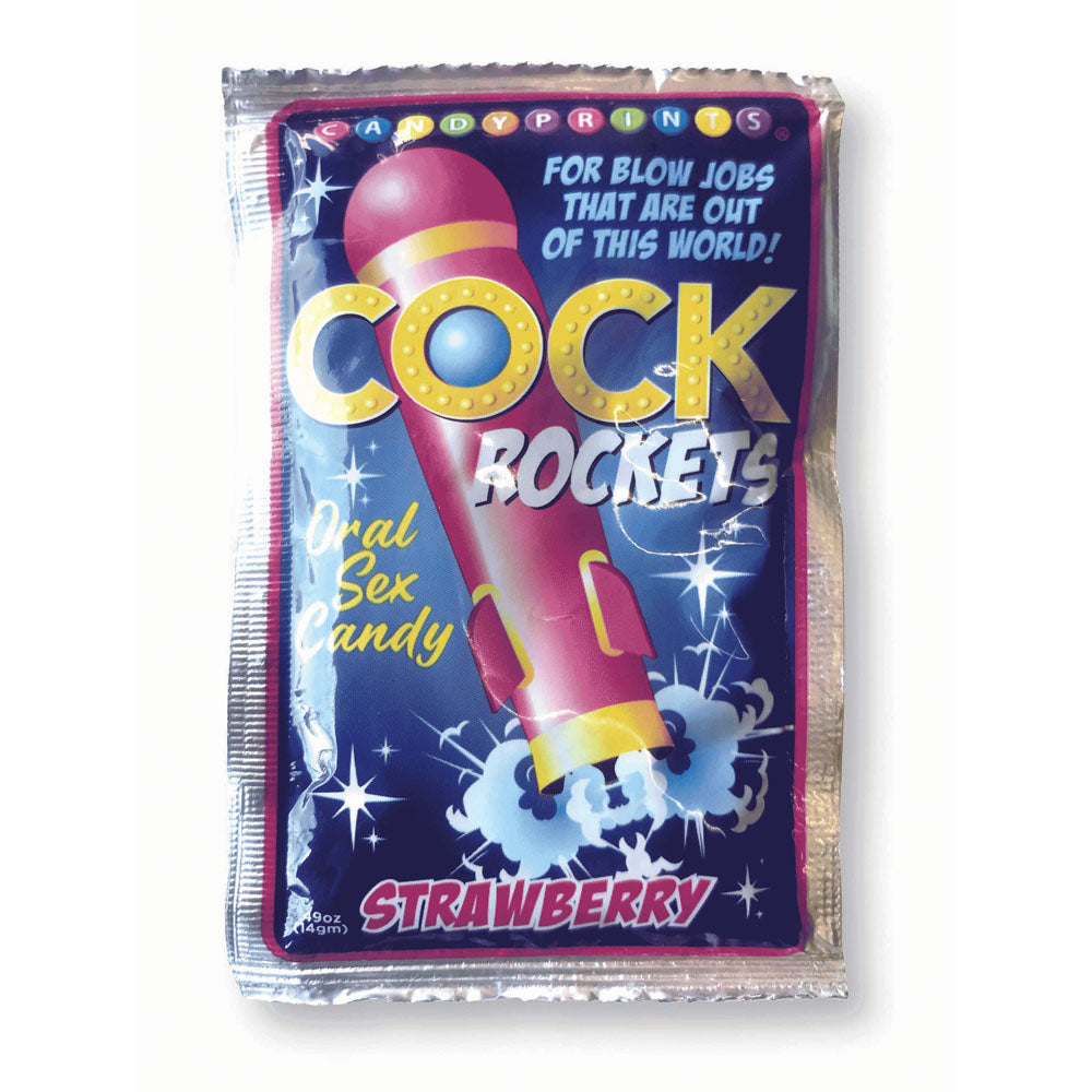 Cock Rockets - Strawberry - Strawberry Flavoured Oral Sex Candy - 15 grams - Image 1