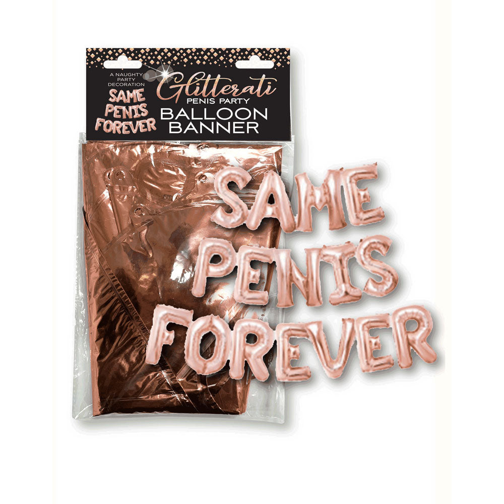 Glitterati Same Penis Forever Balloon Banner - Hen's Party Decoration - Image 1