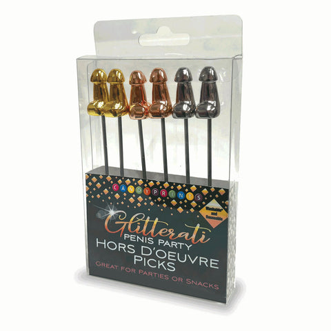 Glitterati Hors d'Oeuvre Picks - 6 Pack - Stainless Steel 18 cm Food Picks - Set of 6 - Image 1