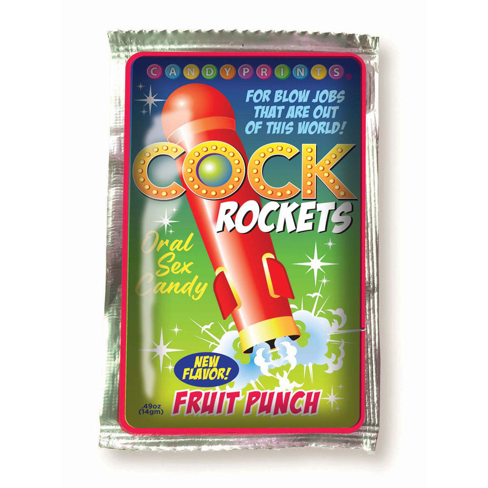 Cock Rockets - Fruit Punch - Fruit Punch Flavoured Oral Sex Candy - 15 grams - Image 1