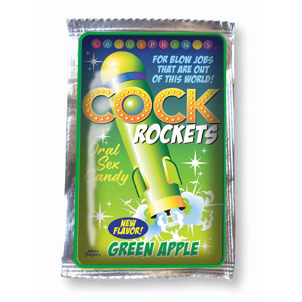 Cock Rockets - Green Apple - Green Apple Flavoured Oral Sex Candy - 15 grams - Image 1