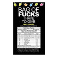 Bag Of Fucks I Have To Give - Display - Fruit Flavoured Lollies - Counter Display of 100 Mini Packs
