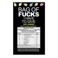 Bag Of Fucks I Have To Give - Bag of 25 - Fruit Flavoured Lollies - Bag of 25 Mini Packs