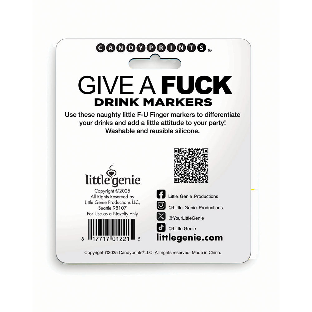 Give A Fuck Drink Markers - Novelty Drink Markers - Set of 6