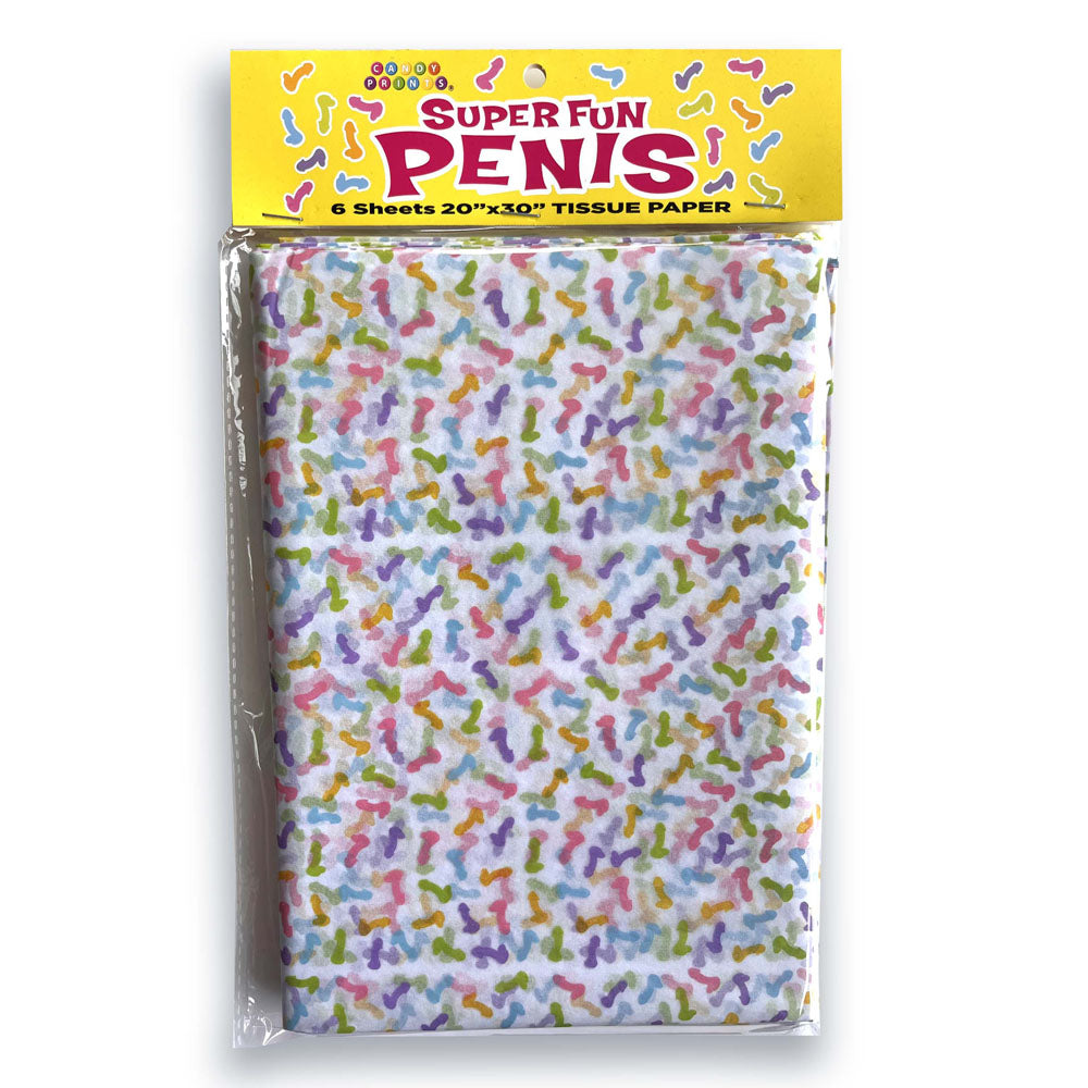 Super Fun Penis Tissue Paper Sheets - Novelty Decoration Sheets - 6