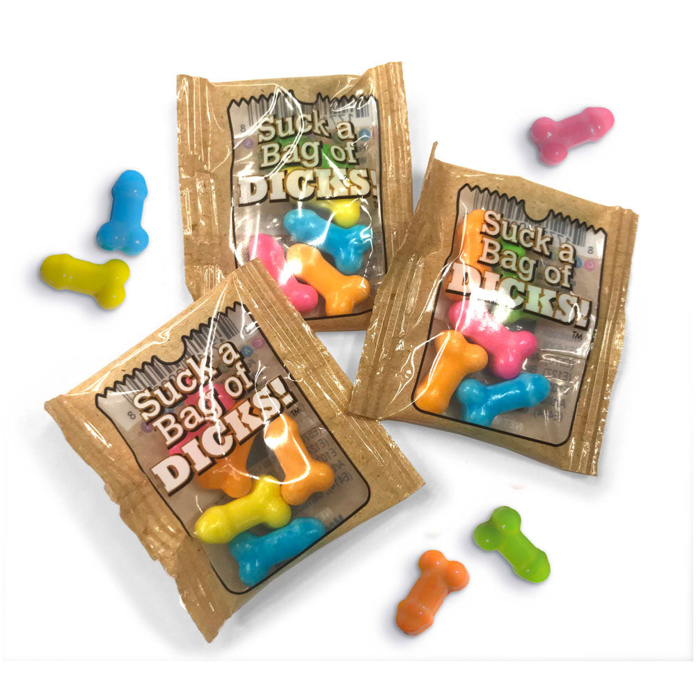 Suck a Bag of Dicks! Bag of 25 - Pecker Lollies - Bulk Bag of 25 Party Packs