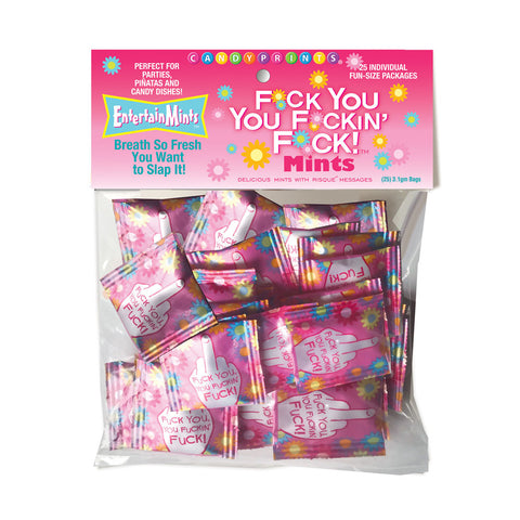 Fuck You, You Fuckin Fuck! Mints - Bag of 25 - Bulk Bag of 25 Party Packs - Image 1