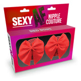 Sexy AF - Nipple Couture Red Bows - Red Bows Reuseable Nipple Pasties - Image 1