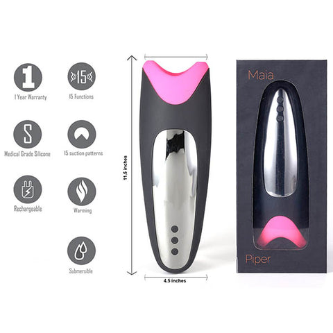 Maia Piper - USB Rechargeable Heating & Vibrating Masturbator - Image 1