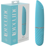 LOVELINE Beso - Blue - Blue 10.6 cm USB Rechargeable Mini Lipstick Vibrator - Image 1