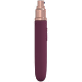 LOVELINE The Traveler - Burgundy - Burgundy 17.6 cm USB Rechargeable Vibrator with Lube Applicator - Image 4
