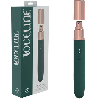 LOVELINE The Traveler 17.6 cm USB Rechargeable Vibrator with Lube Applicator - Green
