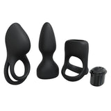 LOVELINE Pleasure Kit - Black - Black USB Rechargeable Male Kit - 3 Piece Set - Image 2