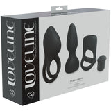 LOVELINE Pleasure Kit - Black - Black USB Rechargeable Male Kit - 3 Piece Set - Image 1
