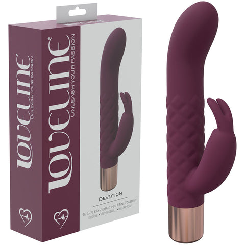 LOVELINE Devotion - Burgundy - Burgundy 14.2 cm USB Rechargeable Rabbit Vibrator - Image 1