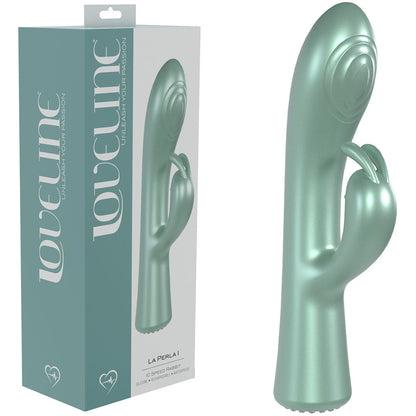 LOVELINE La Perla I - Pearlescent 19.2 cm USB Rechargeable Rabbit Vibrator - Green