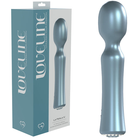 LOVELINE La Perla IV - Blue - Pearlescent Blue 19.2 cm USB Rechargeable Massage Wand - Image 1