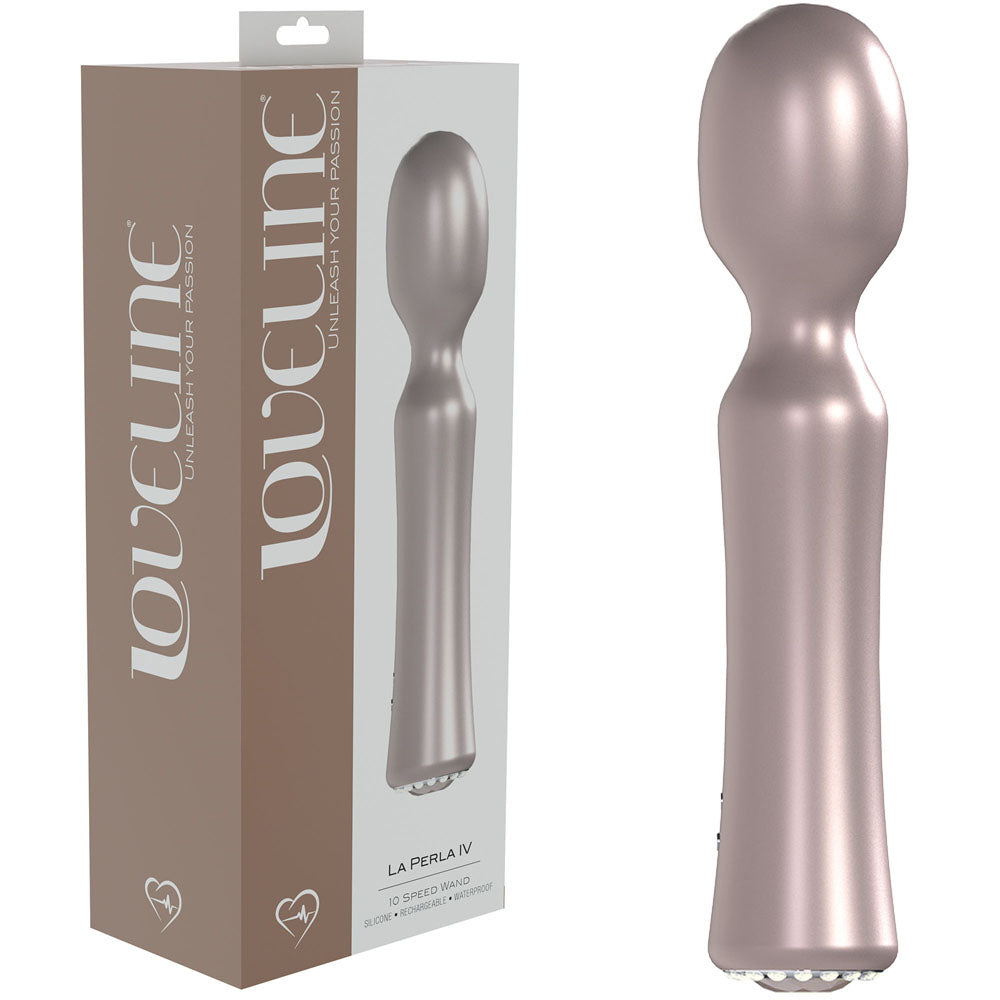 LOVELINE La Perla IV - Pearlescent 19.2 cm USB Rechargeable Massage Wand - Pink