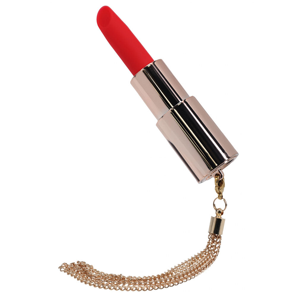 LOVELINE Diamond - Red 8.3 cm USB Rechargeable Lipstick Vibrator