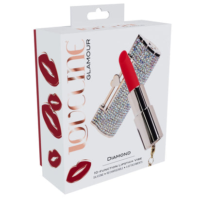 LOVELINE Diamond - Red 8.3 cm USB Rechargeable Lipstick Vibrator